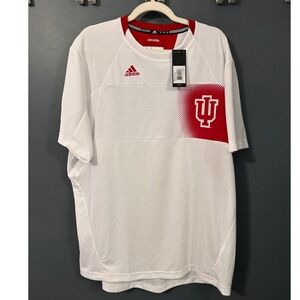 Adidas Indiana University IU Hoosiers White Red Climalite Shirt Mens XL NWT